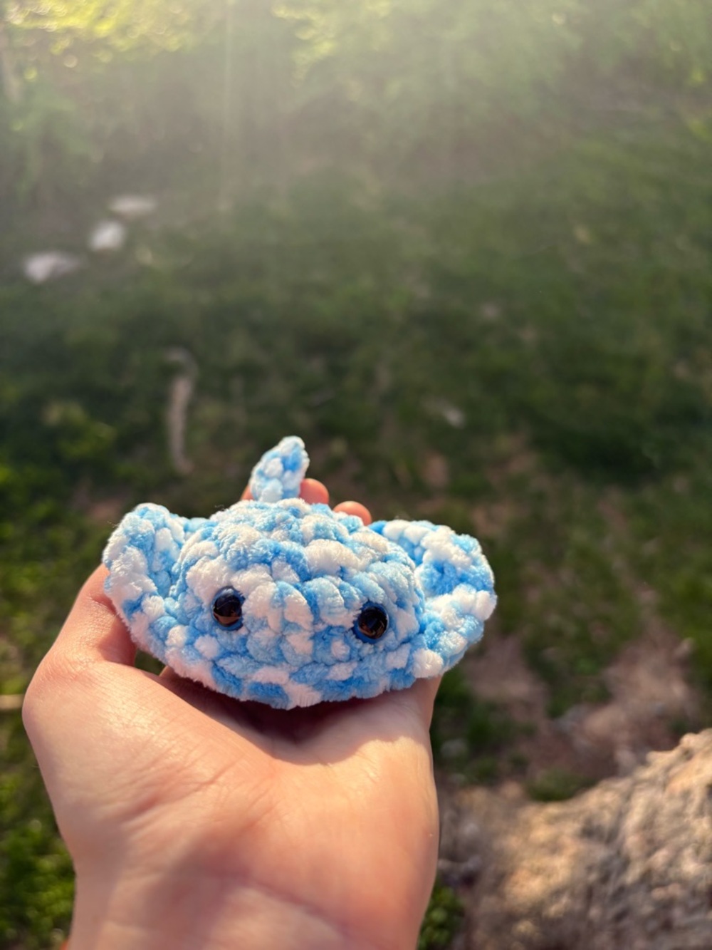 Blue Raspberry Stingray Plush – Handmade Crochet Ocean Animal - Picture 9 of 9